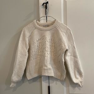 White Madewell cable knit sweater
